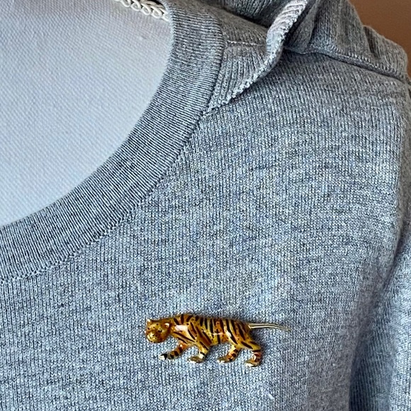 Vintage 14K Gold & Enamel Tiger Pin/Brooch Mint - Picture 6 of 8